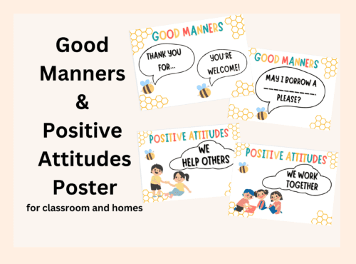 good manners positive attributes poster